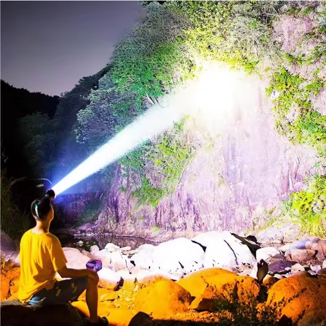 Lanterna de cabeça recarregável super brilhante e de alta potência