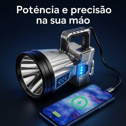 Lanterna de cabeça recarregável super brilhante e de alta potência