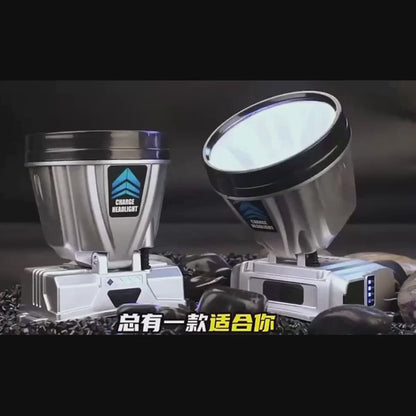 Lanterna de cabeça recarregável super brilhante e de alta potência